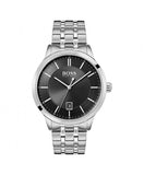 Hugo Boss Officer Black Dial Silver Steel Strap Watch for Men - 1513614 Authentic Buy Shop Now