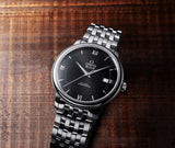 Omega De Ville Prestige Co-Axial Black Dial Silver Steel Strap Watch for Men - 424.10.40.20.01.001 Authentic Buy Shop Now