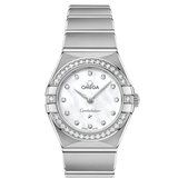 Omega Constellation Manhattan Quartz Diamonds Mother of Pearl Dial Silver Steel Strap Watch for Women - 131.15.25.60.55.001 Authentic Buy Shop Now