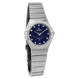 Omega Constellation Manhattan Quartz Diamonds Blue Dial Silver Steel Strap Watch for Women - 131.15.25.60.53.001 Authentic Buy Shop Now