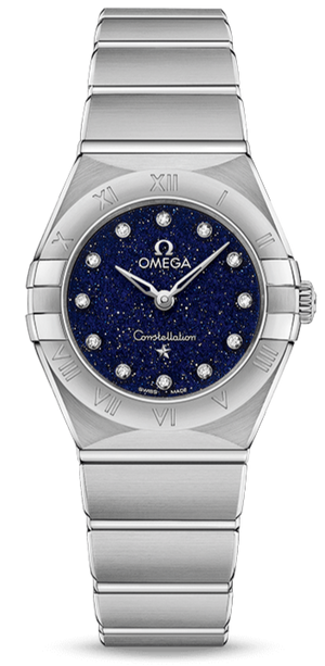 Omega Constellation Manhattan Quartz Diamonds Blue Dial Silver Steel Strap Watch for Women - 131.10.25.60.53.001 Authentic Buy Shop Now