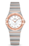 Omega Constellation Manhattan Quartz Diamonds Mother of Pearl Dial Two Tone Steel Strap Watch for Women - 131.20.25.60.55.001 Authentic Buy Shop Now