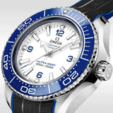 Omega Planet Ocean 6000M Co Axial Master Chronometer 45.5mm White Dial Black Rubber Strap Watch for Men - 21532462104001 Authentic Buy Shop Now