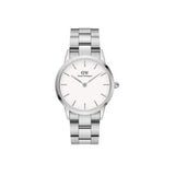 Daniel Wellington Iconic Link White Dial Silver Steel Strap Watch for Women - DW00100203 Authentic Buy Shop Now