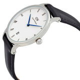 Daniel Wellington Dapper Sheffield White Dial Black Leather Strap Watch For Women - DW00100096 Authentic Buy Shop Now