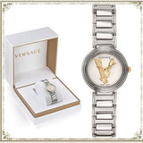 Versace Virtus Quartz White Dial Silver Steel Strap Watch For Women - VET300621 Authentic Buy Shop Now