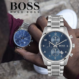 Hugo Boss Skymaster Blue Dial Silver Steel Strap Watch for Men - 1513784 Authentic Buy Shop Now