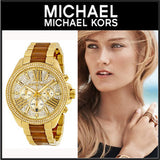 Michael Kors Wren Gold Dial Two Tone Steel Strap Watch for Women - MK6294 Authentic Buy Shop Now