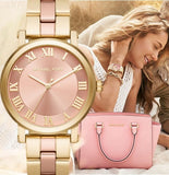 Michael Kors Norie Gold Dial Two Tone Steel Strap Watch for Women - MK3586 Authentic Buy Shop Now