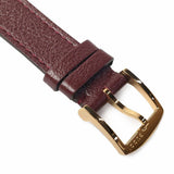 Gucci Grip Quartz Yellow Gold Dial Maroon Leather Strap Watch For Women - YA157405 Authentic Buy Shop Now