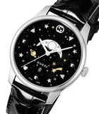 Gucci G-Timeless Moonphase Black Dial Black Leather Strap Watch For Men - YA126327 Authentic Buy Shop Now