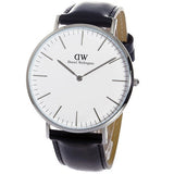 Daniel Wellington Classic Sheffield White Dial Black Leather Strap Watch For Men - DW00100020 Authentic Buy Shop Now