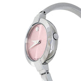 Movado Bela Museum Pink Dial Silver Steel Strap Watch For Women - 0606596 Authentic Buy Shop Now