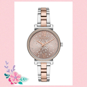 Michael Kors Sofie Quartz Rose Gold Dial Two Tone Steel Strap Watch For Women - MK3972 Authentic Buy Shop Now