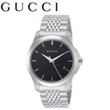 Gucci G Timeless Black Dial Silver Steel Strap Watch For Men - YA126402 Authentic Buy Shop Now