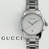 Gucci G Timeless Quartz Silver Dial Silver Steel Strap Watch For Women - YA126459 Authentic Buy Shop Now