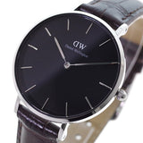 Daniel Wellington Classic Petite York Black Dial Brown Leather Strap Watch For Women - DW00100182 Authentic Buy Shop Now