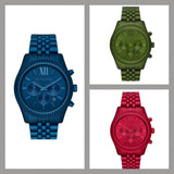 Michael Kors Lexington Chronograph Green Dial Green Steel Strap Watch For Men - MK8790 Authentic Buy Shop Now