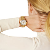 Tory Burch Classic Chronograph White Dial Gold Steel Strap Watch for Women - TBW1032 Authentic Buy Shop Now