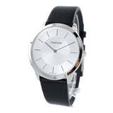 Calvin Klein Minimalist White Dial Black Leather Strap Watch for Men - K3M211C6 Authentic Buy Shop Now