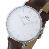 Daniel Wellington Classic Petite St Mawes White Dial Brown Leather Strap Watch For Women - DW00100187 Authentic Buy Shop Now