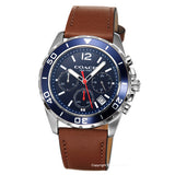 Coach Kent Chronograph Blue Dial Brown Leather Strap Watch for Men - 14602560 Authentic Buy Shop Now