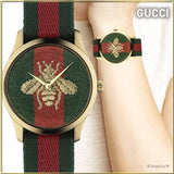 Gucci G Timeless Quartz Green & Red Dial Green & Red NATO Strap Watch For Men - YA126487A Authentic Buy Shop Now