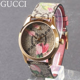 Gucci G Timeless Floral Brown Dial Brown Leather Strap Watch For Women - YA1264038 Authentic Buy Shop Now