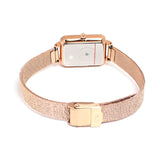 Daniel Wellington Quadro Melrose Green Dial Rose Gold Mesh Strap Watch For Women - DW00100437 Authentic Buy Shop Now