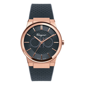 Salvatore Ferragamo Sapphire Black Dial Black Silicone Strap Watch for Men - SFHP00420 Authentic Buy Shop Now
