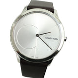 Calvin Klein Minimal Silver Dial Brown Leather Strap Watch for Men - K3M211G6 Authentic Buy Shop Now
