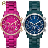 Michael Kors Bradshaw Chronograph Blue Dial Blue Steel Strap Watch For Men - MK6722 Authentic Buy Shop Now