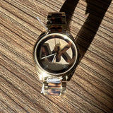 Michael Kors Janelle Three-Hand Gold Dial Two Tone Steel Strap Watch For Women - MK7136 Authentic Buy Shop Now