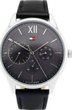 Tommy Hilfiger Damon Multifunction Black Dial Black Leather Strap Watch for Men - 1791417 Authentic Buy Shop Now