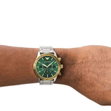 Emporio Armani Mario Chronograph Green Dial Silver Steel Strap Watch For Men - AR11454 Authentic Buy Shop Now