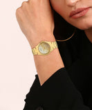 Guess Crush Gold Dial Gold Steel Strap Watch For Women - GW0020L2 Authentic Buy Shop Now