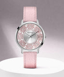 Guess Dahlia Analog Silver Dial Pink Leather Strap Watch for Women - GW0529L1 Authentic Buy Shop Now