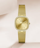 Guess Tapestry Diamonds Gold Dial Gold Mesh Bracelet Watch for Women - GW0354L2 Authentic Buy Shop Now