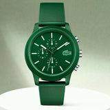 Lacoste 12.12 Chronograph Green Dial Green Silicone Strap Watch for Men - 2010973 Authentic Buy Shop Now