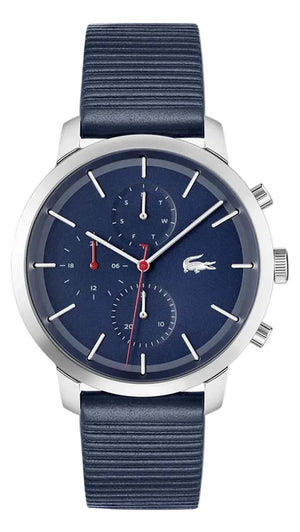 Lacoste Replay Chronograph Blue Dial Blue Leather Strap Watch for Men - 2011176 Authentic Buy Shop Now