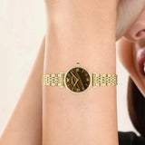 Emporio Armani Gianni T-Bar Brown Dial Gold Steel Strap Watch for Women - AR11703 Authentic Buy Shop Now