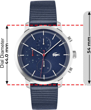 Lacoste Replay Chronograph Blue Dial Blue Leather Strap Watch for Men - 2011176 Authentic Buy Shop Now