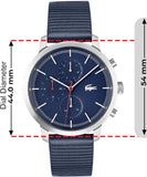 Lacoste Replay Chronograph Blue Dial Blue Leather Strap Watch for Men - 2011176 Authentic Buy Shop Now