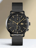 Lacoste Replay Black Dial Black Steel Strap Watch for Men - 2011194 Authentic Buy Shop Now