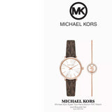 Michael Kors Pyper Quartz Silver Dial Brown Leather Strap Watch for Women - MK1036 Authentic Buy Shop Now