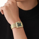 Michael Kors Emery Pave Analog Green Dial Gold Steel Strap Watch for Women - MK4742 Authentic Buy Shop Now