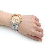 Michael Kors Runway Chronograph Gold Dial Two Tone Steel Strap Watch For Women - MK7329 Authentic Buy Shop Now