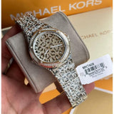 Michael Kors Lennox Analog Crystals Silver Dial Silver Steel Strap Watch For Women - MK7408 Authentic Buy Shop Now