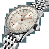 Breitling Navitimer Automatic 35 White Dial Silver Steel Strap Watch for Men - A17395F41G1A1 Authentic Buy Shop Now