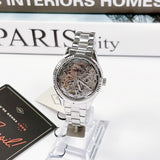 Fossil Rye Automatic Skeleton Silver Dial Silver Steel Strap Watch for Women - BQ3753 Authentic Buy Shop Now